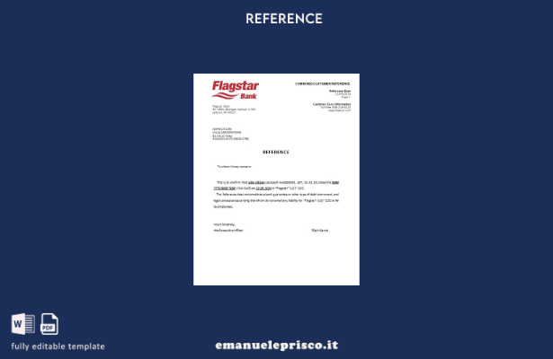 modello scr di chiusura bancaria USA Flagstar in stile verificato